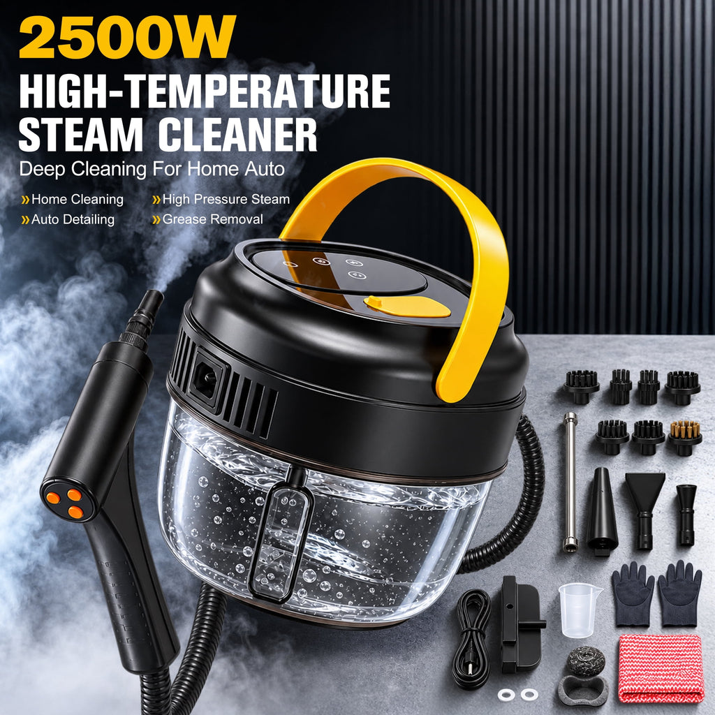 Doulami Steam Cleaner Handheld, 2500W Portable Steamer with 50.7oz Water Tank and 19 Accessories