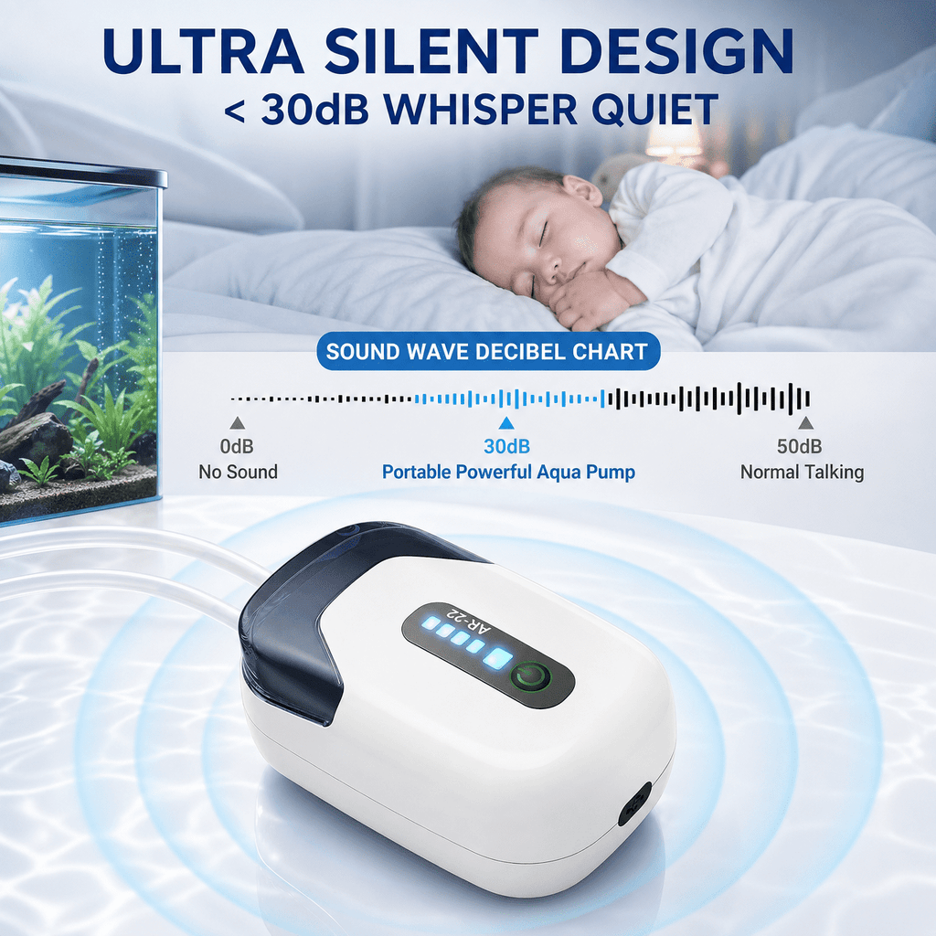 Doulami Aquarium Air Pump USB Rechargeable – Ultra Quiet Portable Bubble Aerator, Up to 70-Hour Runtime with Intermittent Mode, Stable Aeration for Fish Tanks, Betta Bowls & Outdoor Use