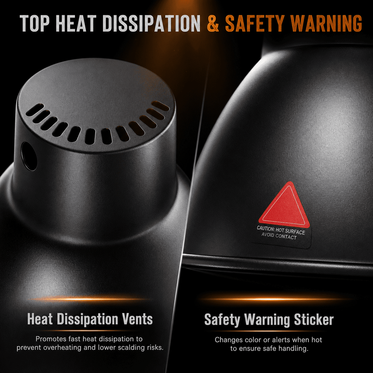 Doulami Reptile Heat Lamp, 110V Dome Light Fixture with Ceramic Socket, Reflector Shade Holder Easy Install Heat Cover for Tortoise Lizard Terrarium